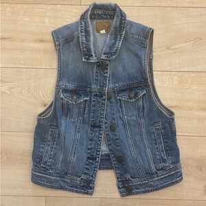American Eagle Denim Vest Size Medium Boho Western Denim Vest Festival Rodeo